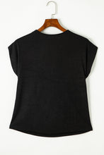 Load image into Gallery viewer, Black Cowl Neck Bat Sleeve T Shirt