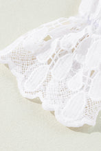 Load image into Gallery viewer, Beige Embroidered Mesh Flounce Sleeve Blouse