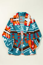 Load image into Gallery viewer, Sky Blue Aztec Printed Lapel Bell Sleeve Jacket