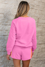 Load image into Gallery viewer, Bonbon Striped Accent Pullover and Shorts Two Piece Casual Set