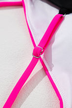 Cargar imagen en el visor de la galería, Rose Red Crossover Colorblock Cutout One Piece Swimsuit