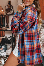 Cargar imagen en el visor de la galería, Red Plaid Print Loose Vintage Shirt
