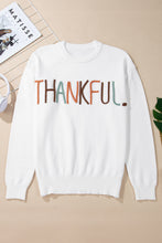 Load image into Gallery viewer, White Thankful Ivory Embroidered Sweater