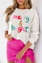 Load image into Gallery viewer, Black Holly Jolly Round Neck Casual Sweater