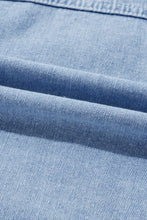 Load image into Gallery viewer, Khaki Plaid Patchwork Buttoned Oversized Denim Jacket