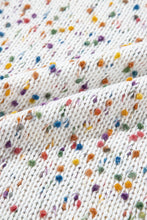 Load image into Gallery viewer, White Multicolor Dotted Rib Knit Long Sleeve Cardigan
