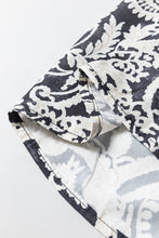 Cargar imagen en el visor de la galería, Black Bohemian Printed Drawstring Waist Wide Leg Pants