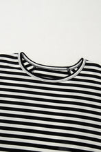 Load image into Gallery viewer, Black Stripe Batwing Sleeve Crewneck Oversized Top