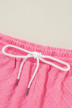 Load image into Gallery viewer, Sachet Pink Checkered Textured Tee and Drawstring Shorts
