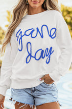 Load image into Gallery viewer, White Tinsel Game Day Drop Shoulder Graphic Sweatshirt