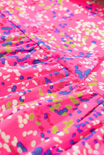 Load image into Gallery viewer, Purple Plus Size Floral Print Puff Sleeve V Neck Blouse