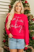 Load image into Gallery viewer, Fiery Red Christmas Santa Baby Tinsel Graphic Sweatshirt