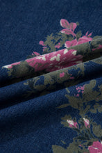 Cargar imagen en el visor de la galería, Blue Beau Floral Print Pleated High Waist Wide Leg Denim Jumpsuit