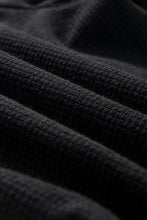 Load image into Gallery viewer, Black Knotted Straps Button Textured Drawstring Jumpsuit