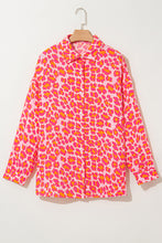 Cargar imagen en el visor de la galería, Rose Leopard Printed Button Up Loose Shirt