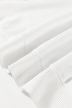 Cargar imagen en el visor de la galería, White Plus Size Colorful Striped Drop Shoulder Loose Sweatshirt