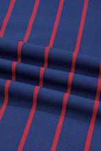 Load image into Gallery viewer, Blue Stripe Stylish Overlap Detail Drop Shoulder Pullover Sweatshirt