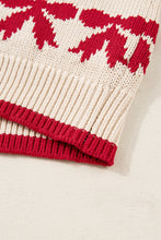 Load image into Gallery viewer, Apricot Bow Pattern Textured Open Front Baggy Cardigan