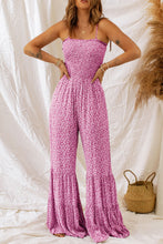 Cargar imagen en el visor de la galería, Phalaenopsis Thin Straps Smocked Bodice Wide Leg Floral Jumpsuit