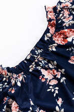 Load image into Gallery viewer, Blue Ruffle Off Shoulder Flounce Sleeve Floral Blouse