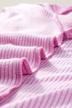 Load image into Gallery viewer, Phalaenopsis Ribbed Knit T Shirt and Shorts Plus Size Lounge Set