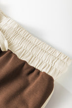 Load image into Gallery viewer, Coffee Color Contrast Loose Pullover and Lace-up Waist Skort Set