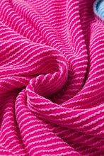 Load image into Gallery viewer, Bright Pink Textured Contrast Trim Round Neck T Shirt