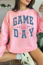 Load image into Gallery viewer, Pink Rugby Football GAME DAY Graphic Drop Shoulder Sweatshirt