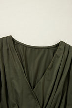 Load image into Gallery viewer, Moss Green Ruched Wrap V Neck Long Sleeve Bodysuit