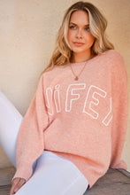 Load image into Gallery viewer, And The Why WIFEY & Heart Round Neck Sweater