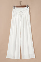 Load image into Gallery viewer, White Solid Drop Waist Pleated Wide Leg Casual Pants