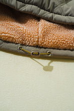 Load image into Gallery viewer, Jungle Green Teddy Collar Flap Pockets Quilted Puffer Jacket