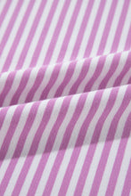 Load image into Gallery viewer, Pink Stripe Patchwork Bracelet Sleeve Plus Size T Shirt