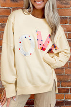 Load image into Gallery viewer, Apricot LOVE PATCH Graphic Oversized Sweatshirt