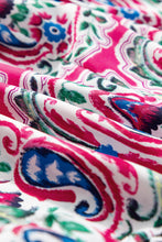 Cargar imagen en el visor de la galería, Pink Bohemian Print Tie Neck Ruffle Hem Short Dress