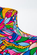 Cargar imagen en el visor de la galería, Rose Abstract Print Plus Size Frilly Trim Blouse