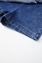 Cargar imagen en el visor de la galería, Sail Blue Acid Wash Asymmetric Twisted Wrapped Zipped Denim Skort