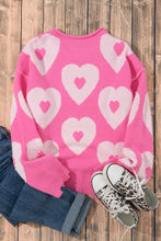 Load image into Gallery viewer, Bonbon Pearl Beaded Heart Drop Shoulder Sweater