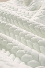 Cargar imagen en el visor de la galería, White LOVE Chenille Embroidered Cable Knit Pullover Sweatshirt