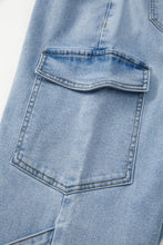 Load image into Gallery viewer, Beau Blue Bowknot Decor Boyfriend Cargo Jeans