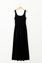 Cargar imagen en el visor de la galería, Black Peekaboo Wide Leg Square Neck Sleeveless Jumpsuit