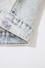 Load image into Gallery viewer, Beau Blue Light Wash Buttoned Chest Pocket Puff Sleeve Denim Jacket