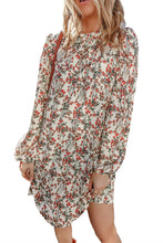 Load image into Gallery viewer, White Floral Printed Long Sleeve Mini Dress
