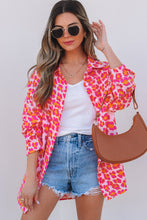 Cargar imagen en el visor de la galería, Rose Leopard Printed Button Up Loose Shirt