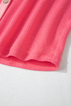 Load image into Gallery viewer, Peach Blossom Two Tone Contrast Waffle Knit Buttoned Loose Shacket