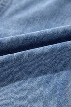 Load image into Gallery viewer, Beau Blue Ruffle Raw Hem Flap Pockets Denim Jacket