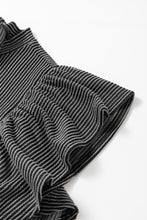 Load image into Gallery viewer, Black Textured Ruffled Flutter Sleeve Mini Dress
