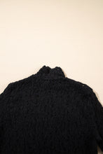 Load image into Gallery viewer, Black Flower Lace See Through Mock Neck Long Sleeve Top