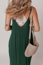 Load image into Gallery viewer, Duffel Green Spaghetti Straps Pocketed Slouchy Maxi Dress