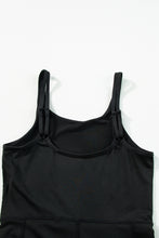 Load image into Gallery viewer, Black High Waist Backless Side Pockets Sports Jumpsuit